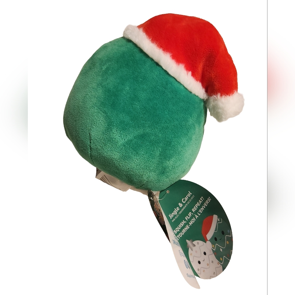 NWT Squishmallows 5in Flip-A-Mallow Green Tree w/Red Santa Hat To White Tree - Picture 2 of 5